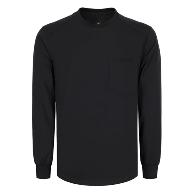 FR Shirts Long Sleeve Crewneck 92% Cotton 8% Heather Blended Flame Resistant Work Shirt CAT2 Fire Retardant NFPA