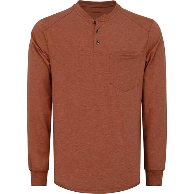 FR Shirts Long Sleeve Henley Cotton for Heather Blended Flame Resistant Fireproof Clothing Protective Arc Flash