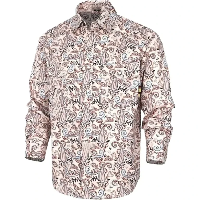 FR-Shirts-Printed-Paisley-Hawaii-Lightweight-Pearl-Snaps-Button-Flame-Resistant-NFPA2112-CAT2-100-Cotton-Twill