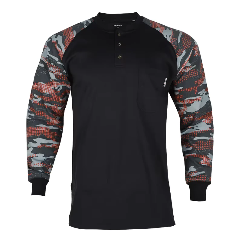 FR Shirts Safety-Focused Durable High-Quality FR Cotton Workwear Shirt Lightweight Construction Shirt for Workers
