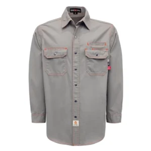 FR Shirts for Men Snaps Down Flame Retardant Shirt 7.5oz Water Repellent NFPA2112 CAT2 Fire Resistant Welding Jackets