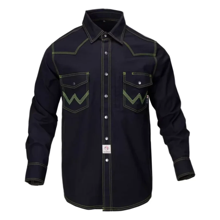 FR-Welding-Shirts-Heavyweight-Stretchy-Canvas-Snaps-Reinforced-Stitching-Western-Style-Flame-Retardant-Waterproof-NFPA-2112