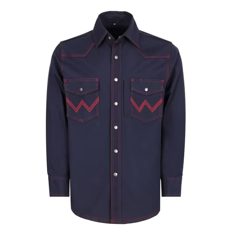 FR Welding Shirts Heavyweight Stretchy Fire Retardant Canvas Shirt Water Resistant Western Style Flame Resistant EN 11612 NFPA