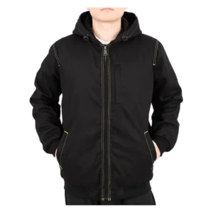 FR Winter Outwear for Men Fleece Lined Zipper Water Oil Proof Flame Resistant Hooded Work Jackets