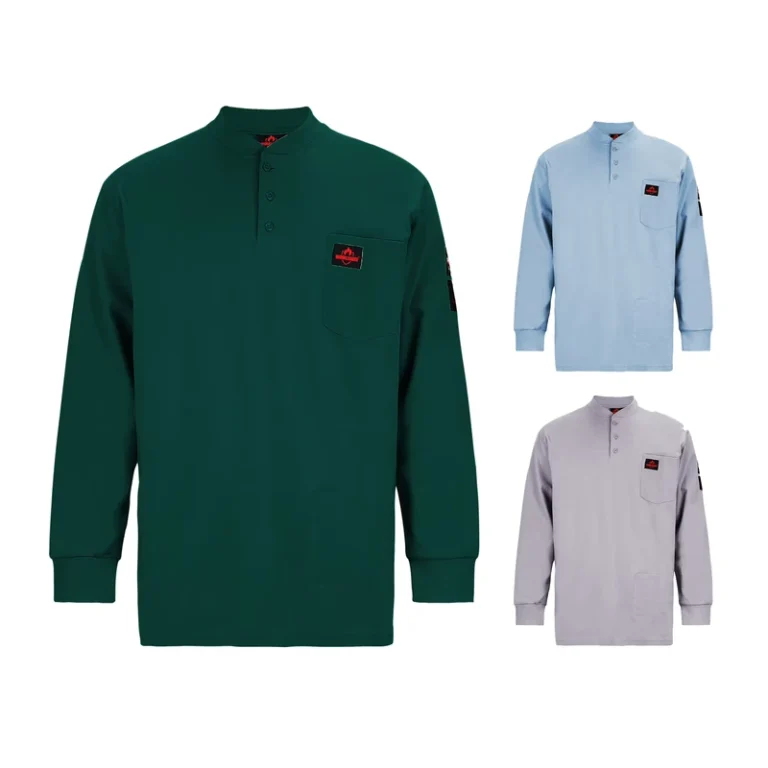 FR-Work-Clothes-in-Stock-Multi-Color-100-Cotton-Casual-Fire-Resistant-Safety-Henley-Shirt