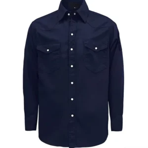 FR Work Clothing Men’s Cotton Flame Retardant Shirt 7.5OZ Pearl Snap Closure ASTM Certified Flame Retardant Workwear