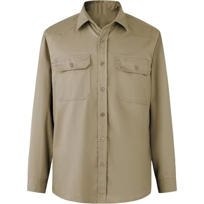 FR Work Fire Resistant CAT2 NFPA 2112 Clothing Cotton 7.5OZ Twill Flame Retardant Arc Flash Safety Shirts