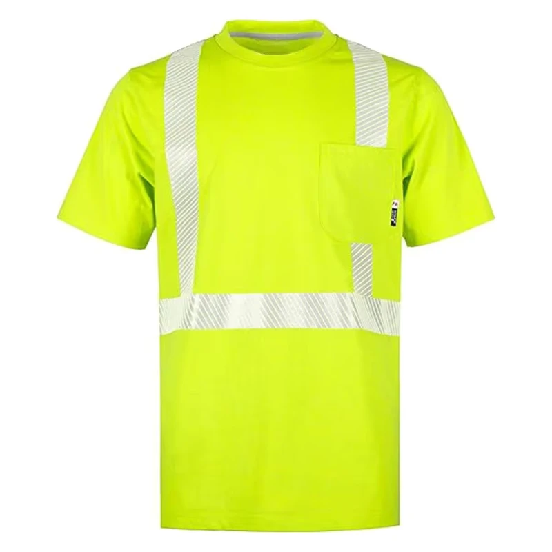 FR Work Shirts with Reflective Stripe Cotton High Visibility Welders Fitters Clothing Fire Resistant Hi Vis T shirts