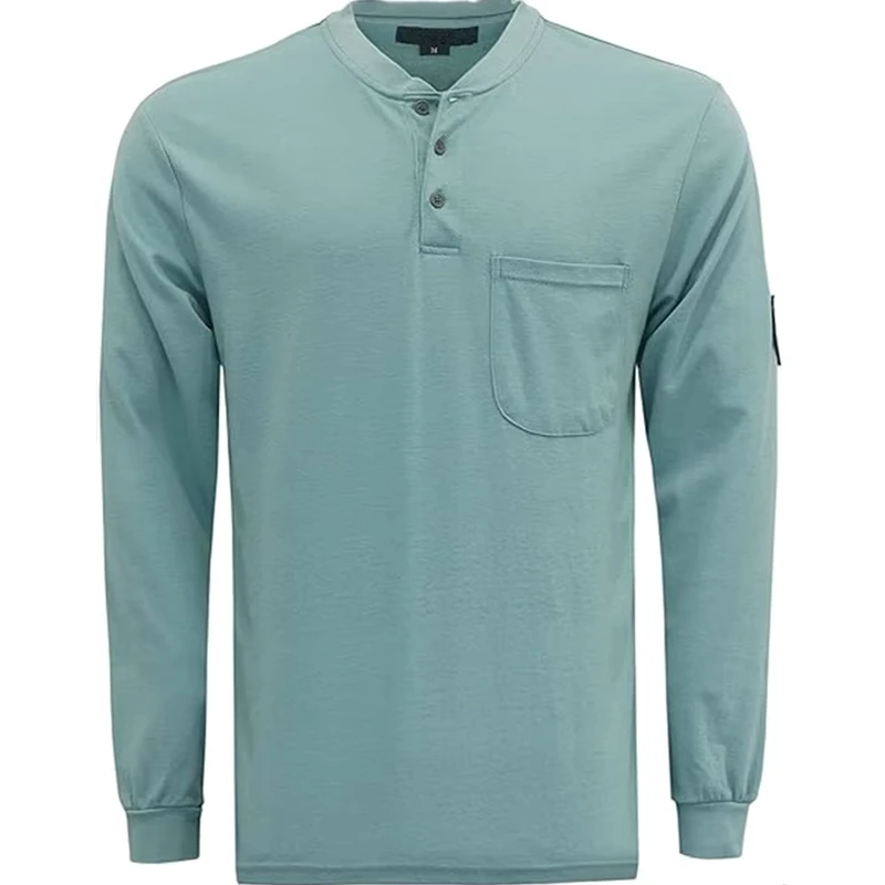 FR Working Henley Button Fire Retardant TShirt 5.5OZ Summer CAT2 Flame Resistant FRC Shirts