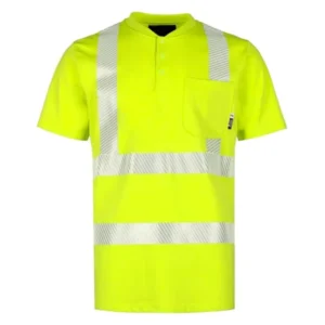 FR Workwear With Reflective Stripe High Visibility Fire Resistant Short Sleeve Safety Henley Shirts