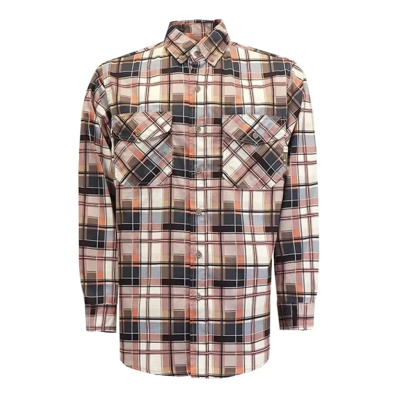 FRC 6.5OZ Fire Retardant Plaid Printed CAT2 Flash Protective Flame Proof Work Shirts