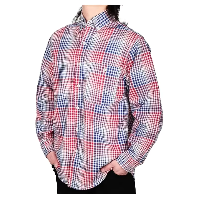 FRC 7OZ Fire Retardant Buttons Plaid Printed CAT2 Arc Hazard Safety Flame Resistant Shirts