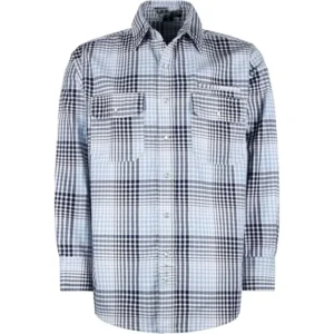 FRC Clothing CAT2 Arc Safety Apparel 7.5OZ Flame Resistant Cotton FR Sleeves Yarn Dyed Plaid Shirt Fire Proof FR Urea Buttons