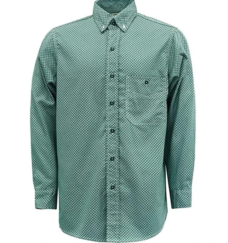 FRC Clothing Custom Patterns Printed Fire Retardant CAT2 Flame Resistant Working Shirt Cotton FR Plaid Shirts NFPA Certified