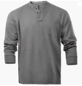 FRC Clothing Unisex Overalls Henley Shirt Anti Static Flame Retardant 100% Cotton Hi Visibility Workwear