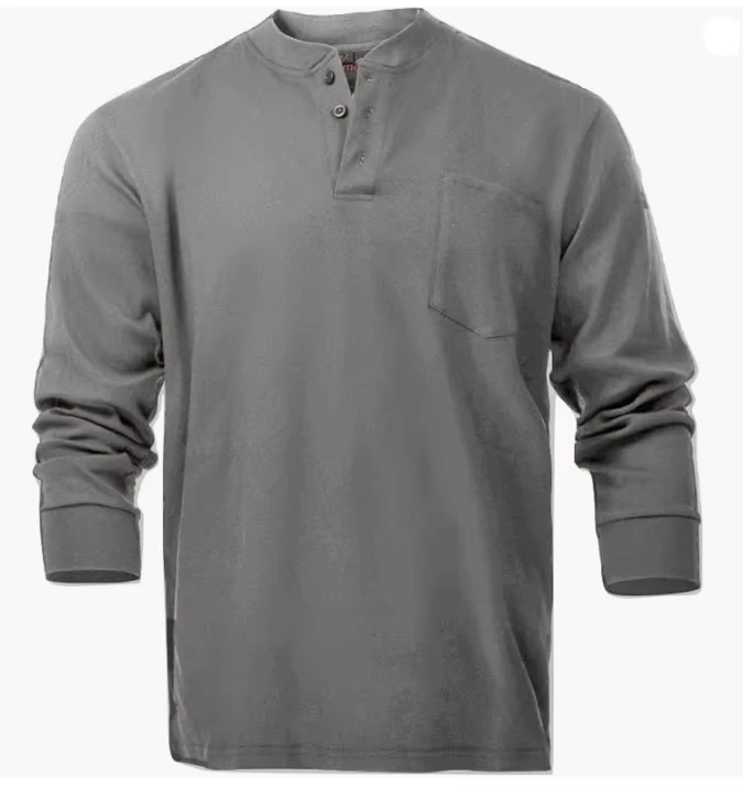 FRC-Clothing-Unisex-Overalls-Henley-Shirt-Anti-Static-Flame-Retardant-100-Cotton-Hi-Visibility-Workwear