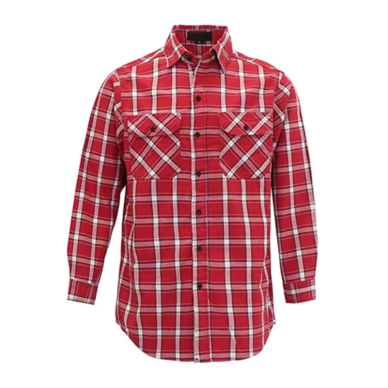 FRC Cotton 7.5OZ Plaid Buttons CAT2 Flame Proof Clothing NFPA 2112 Fire Resistant Shirts