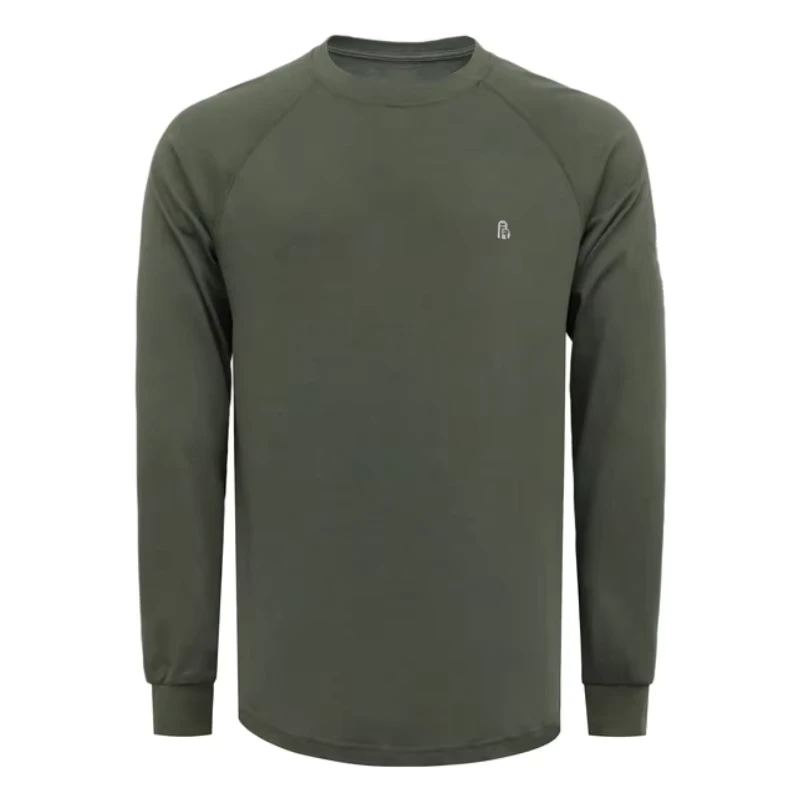 FRC Fire Proof Cotton Lightweight Long Sleeve Pullover Arc Safety Flame Retardant Crew Neck Shirts