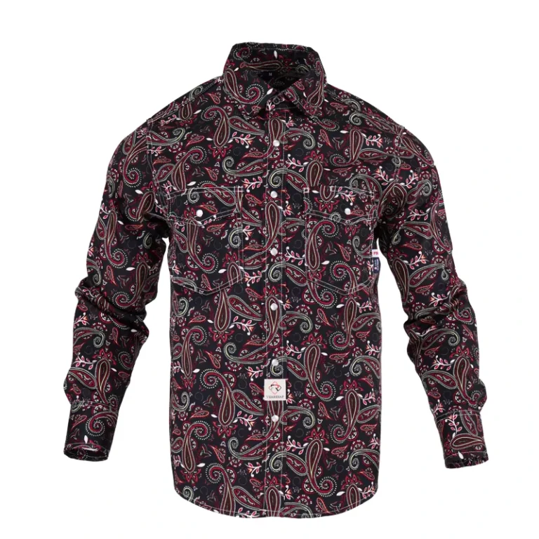 FRC-Flame-Retardant-Paisley-Printed-Fashionable-Cotton-Twill-CAT2-Fire-Retardant-Shirts