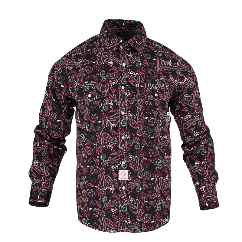 FRC Flame Retardant Paisley Printed Fashionable Cotton Twill CAT2 Fire Retardant Shirts