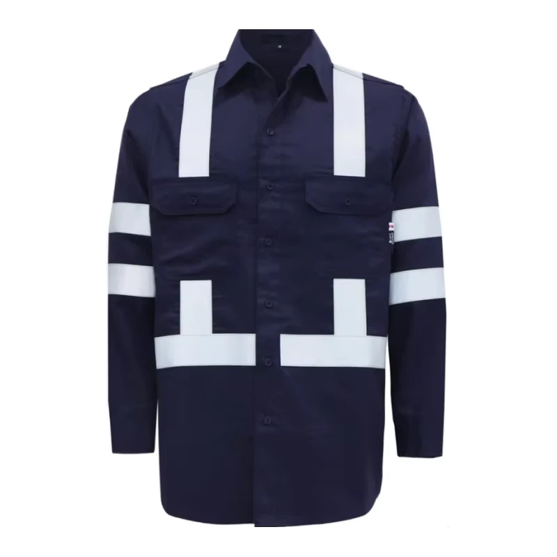 FRC Hi-Vis Shirts Silver Tape With Reflective Tape Lightweight Flame Resistant High Visibility Shirts
