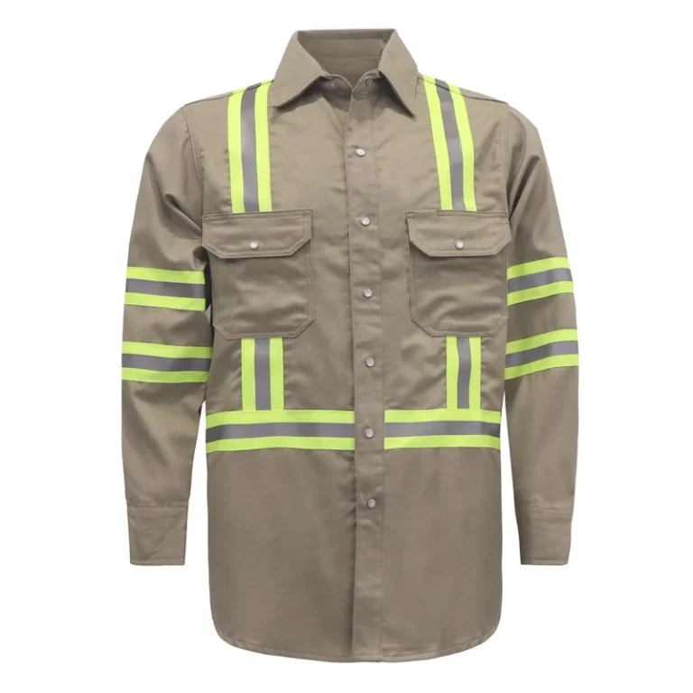 FRC0802-Fire-Proof-Hi-Vis-Reflective-Work-Shirt-with-Pearl-Snap-FR-Workwear