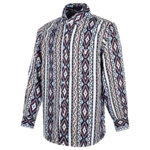 FRC0816 Bohemia Print Fireproof Loose Fit Sewing Seams Protective Work Shirt for Industrial & Construction Workers