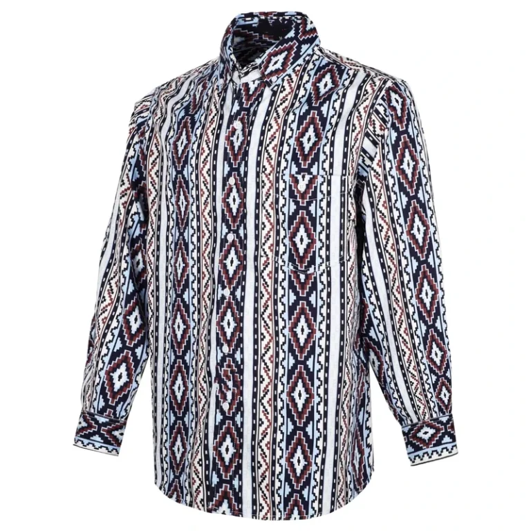 FRC0816-Bohemia-Print-Fireproof-Loose-Fit-Sewing-Seams-Protective-Work-Shirt-for-Industrial-Construction-Workers