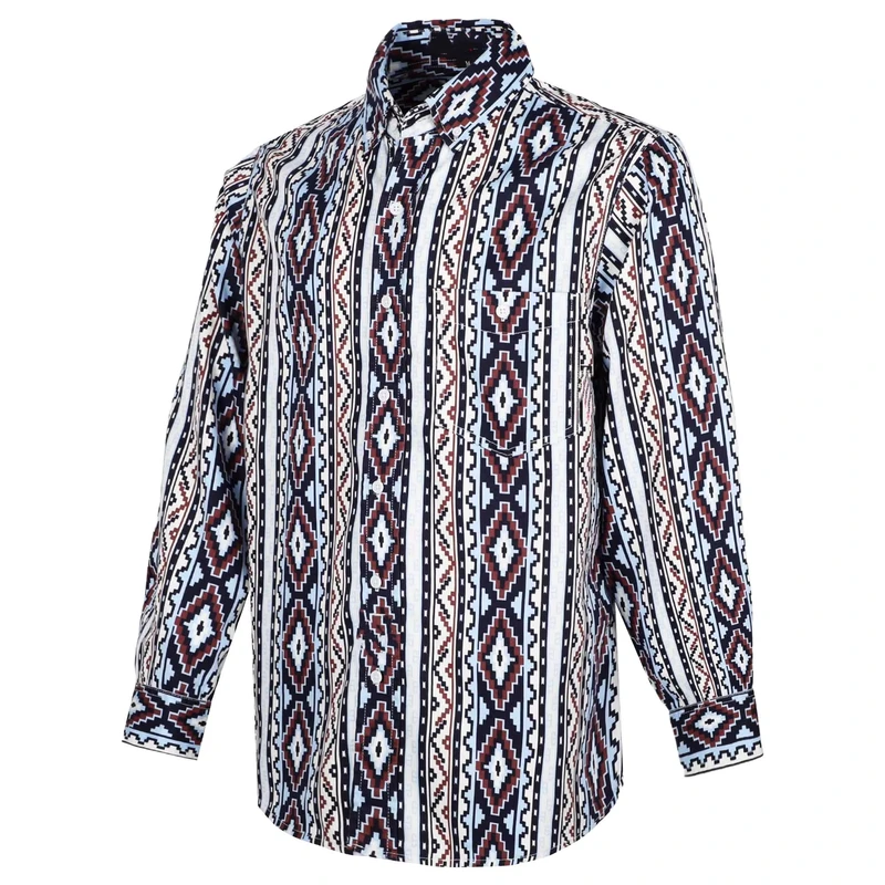 FRC0816 Bohemia Print Fireproof Loose Fit Sewing Seams Protective Work Shirt for Industrial & Construction Workers