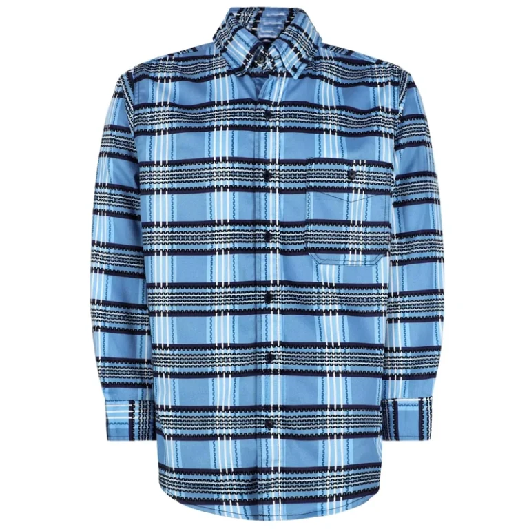 FRC0816012-Flame-Resistant-Printed-Plaid-Loose-Fit-Welding-Shirt-SEWING-Seam-Industrial-Construction-Workers