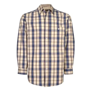 FRC0823Red 4.5OZ Fire Proof FR Printed Plaid Shirts with Button Loose Fit
