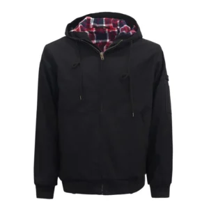 FRC3004 Black Insulated FR Canvas Safety Jacket with Detachable Hood Protective Fireproof Clothing for Industrial Workers