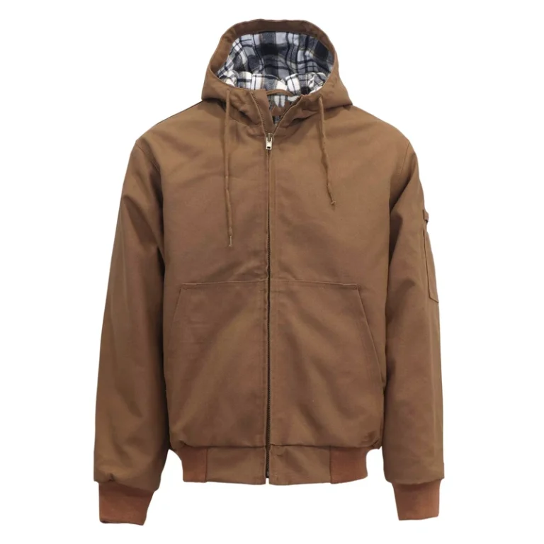 FRC3004-Brown-Insulated-FR-Canvas-Jacket-with-Detachable-Hood-Loose-Fit-Sewn-Seams-for-Industrial-Fire-Protection