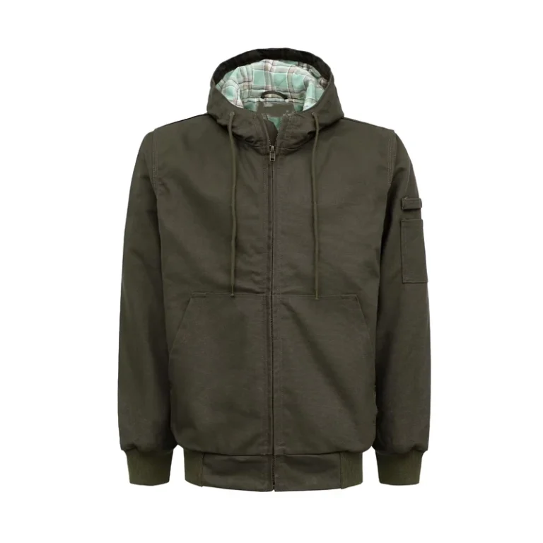FRC3004-Green-Fireproof-Insulated-FR-Canvas-Safety-Jacket-with-Detachable-Hood-for-Industrial-Workers