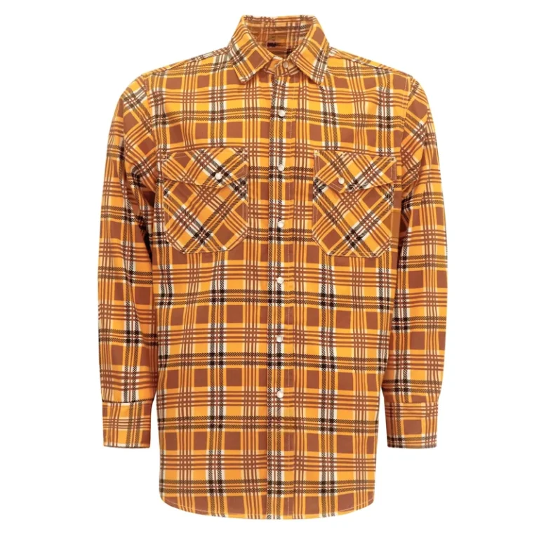 FRC3916-Flame-Resistant-Printed-Plaid-Loose-Fit-Sewing-Work-Shirt-for-Industrial-Construction-Workers