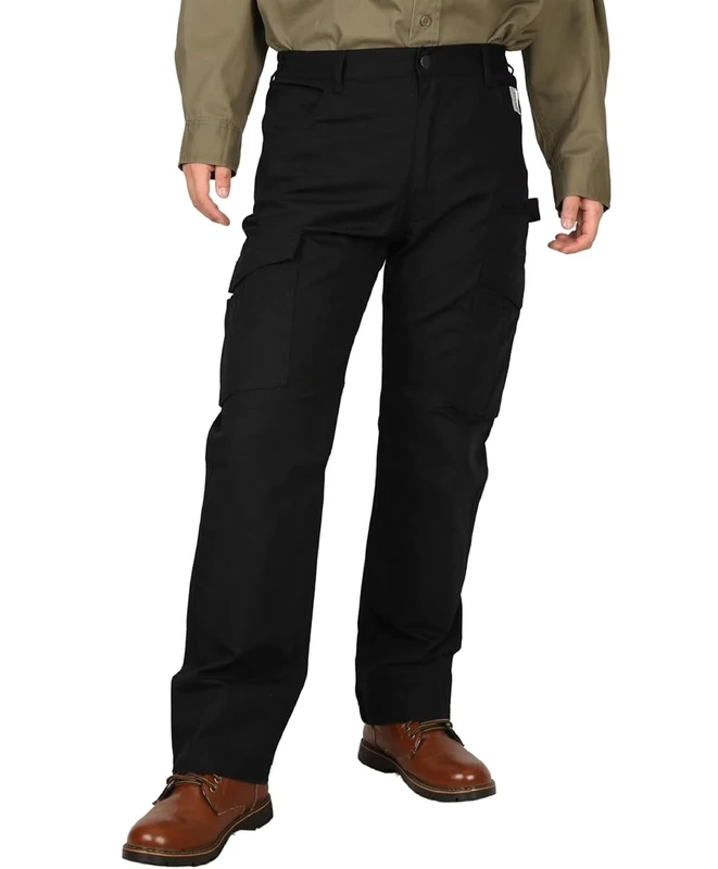 FRC6228-Khaki-Black-Waterproof-Flame-Resistant-Rip-Stop-Cargo-Pants-Arc-Flash-Safety-Industrial-Fire-Protection