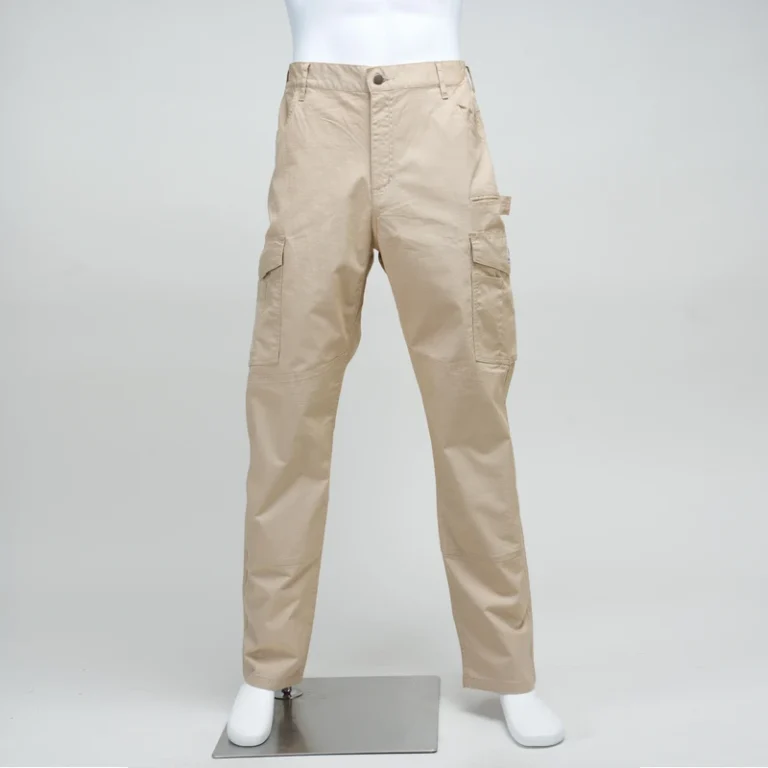 FRC6228-Khaki-Waterproof-Flame-Resistant-Rip-Stop-Cargo-Pants-with-Arc-Flash-Safety-for-Industrial-Fire-Protection