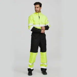 FRECOTEX Mens Hi Vis Workwear Flame Retardant Reflective Industrial Mining Fireproof Working Coverall
