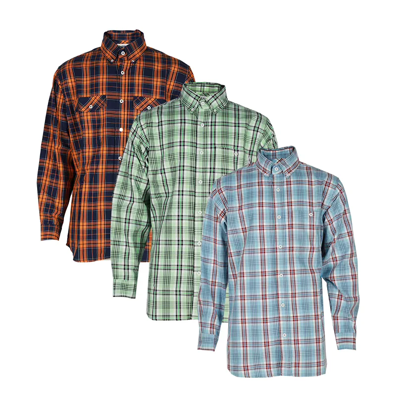 FRNATURTEX Safety Work Wear Clothing Fire Resistant FR Cotton Work Plaid Shirt