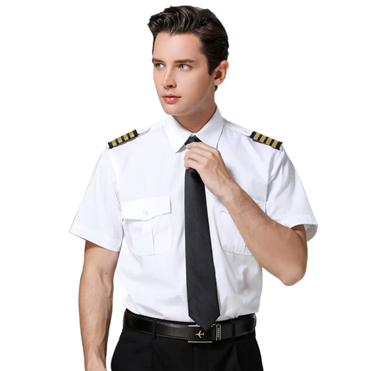 Factory-Airline-Flight-Captain-Pilot-Staff-Uniform-Shirt-High-Speed-Rail-Style-Pilot-Team-Work-Shirt-Black-Suit-Embossed-100-Set