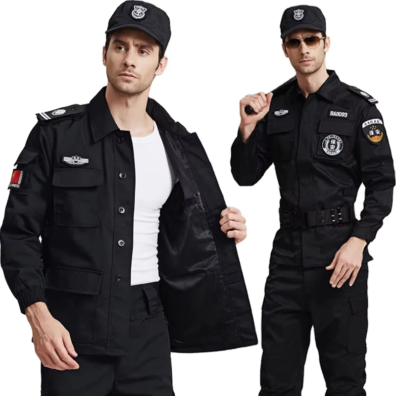 Factory Black Security Jacket Guard Uniform Tactical Clothing Airport Security Shirt Uniforms