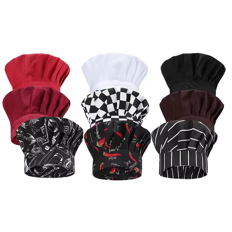 Factory Chef Hat Adult Polyester Cotton Adjustable Chef Cap