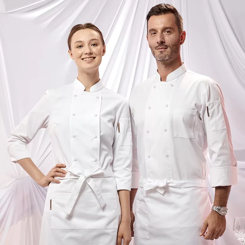 Factory Chef Large Size Long Sleeve Kitchen Overalls for Autumn Winter for Hotel Restaurant Bar Restaurant & Bar Uniforms