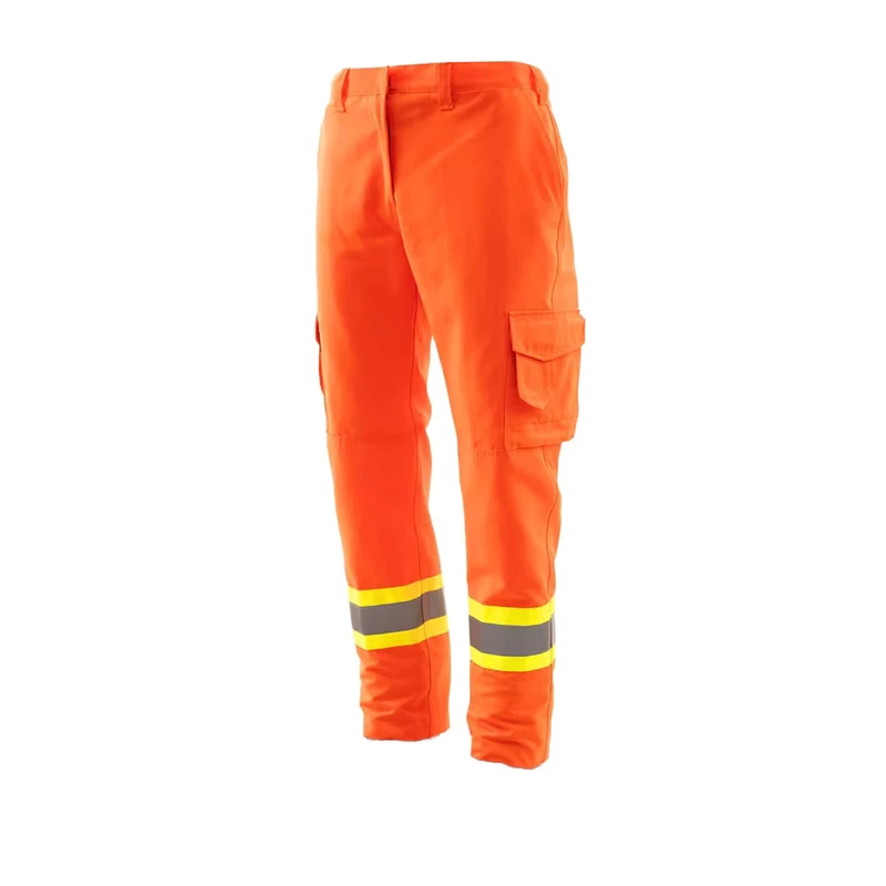 Factory Class 3 Waterproof Hi Vis Work Pants Orange Reflective Safety Trousers For Road Sanitation Construction