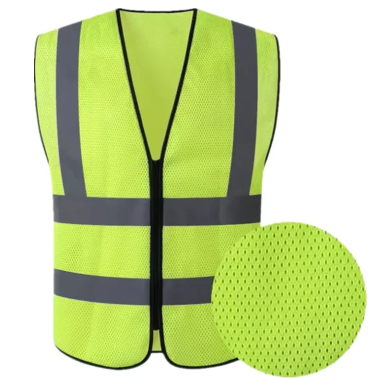 Factory-Construction-Walking-Hiking-Breathable-Mesh-Traffic-Work-Running-Zipper-Jacket-Uniform-Safety-High-Vis-Reflective-Vest