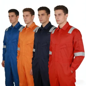 Factory Custom Cotton FR Coveralls for Men High Visibility Flame Resistant Breathable Protective Workwear Model 009