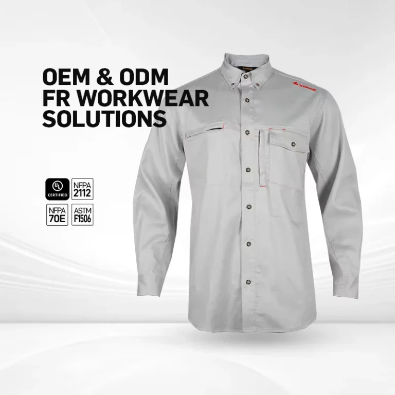 Factory-Custom-Fire-Resistant-Workwear-Safety-Clothing-Fire-Retardant-Work-Wear-FR-Cotton-Electricians-FR-Shirts-Work-Shirt