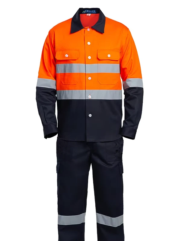 Factory-Custom-High-Visibility-Industry-Workshop-Safety-Clothes-Workwear-Reflective-Stripe-Work-Uniform