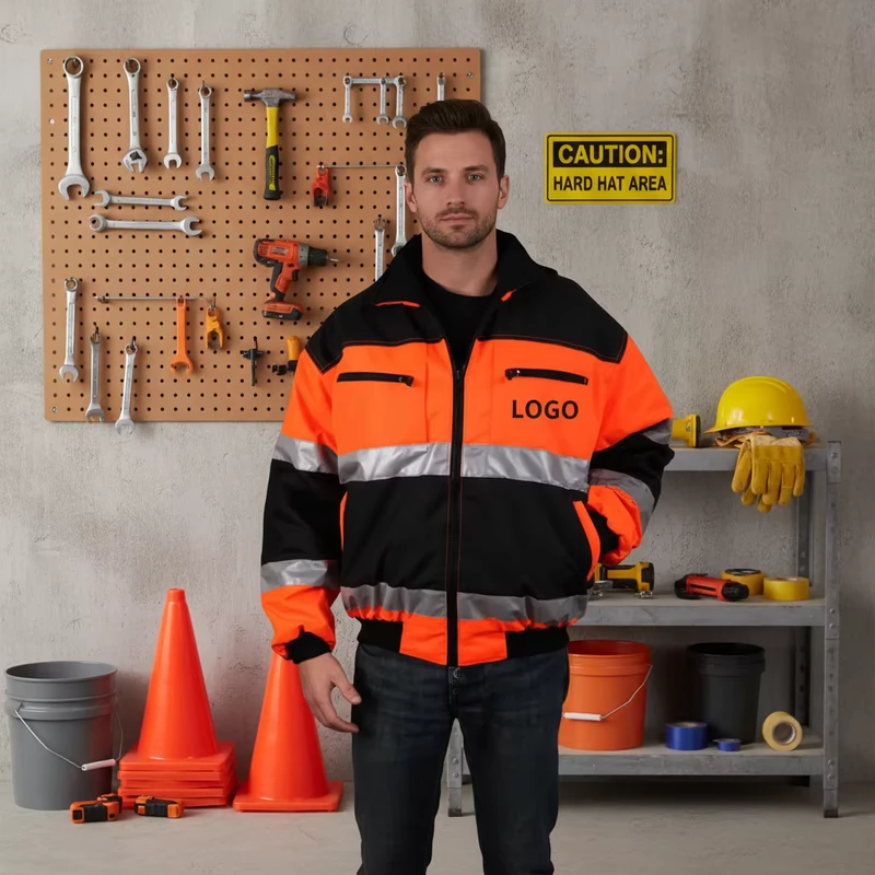 Factory Custom High Visibility Waterproof Winter Construction Breathable Reflective Safety Jacket