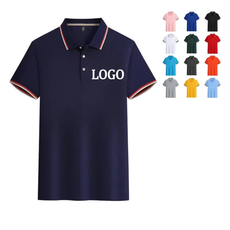 Factory-Custom-Logo-Printed-Mens-Polo-Shirt-100-Polyester-Knitted-Blank-T-Shirt-with-Plain-Sleeves